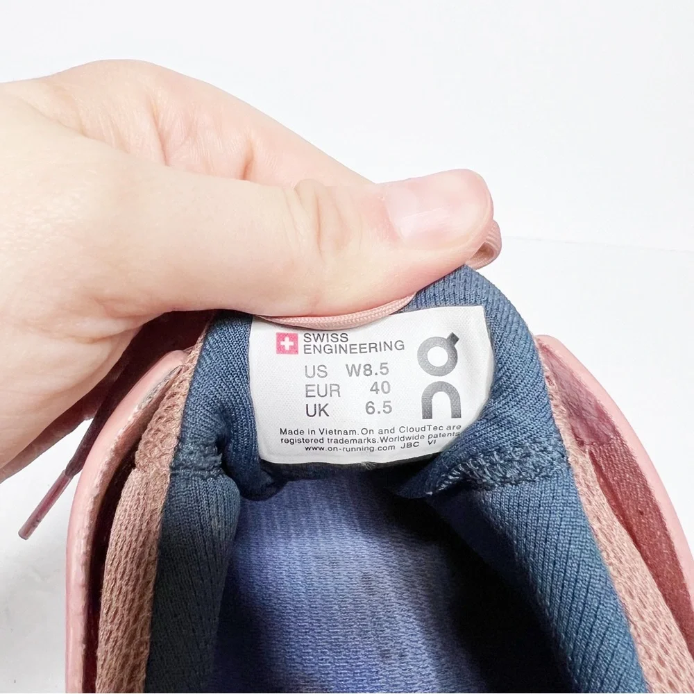 On Running Women's Coral and Navy Cloud Athletic Shoes
